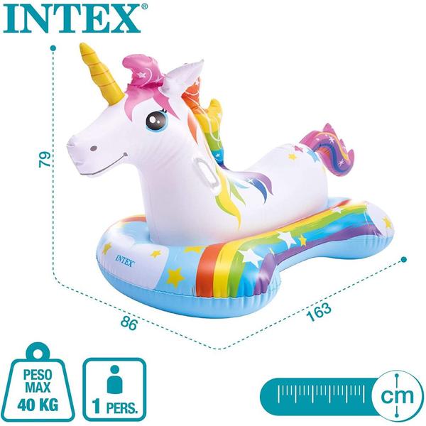 Imagem de Bóia Bote Inflável Infantil Cavalinho Unicórnio 163 cm - Intex