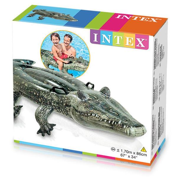 Imagem de Boia Bote Inflável Jacaré Gator Realista Intex 1,70m