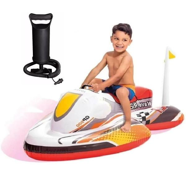 Imagem de Bóia bote inflável jet ski intex 117x77cm + bomba de ar manual