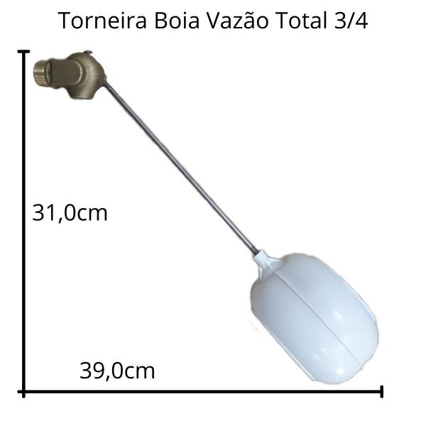 Imagem de Boia Caixa Dagua Vasão Total 1" Polegada Acompanha 1 Reparo Sobressalente