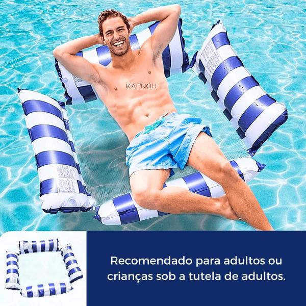 Imagem de Boia Cama Cadeira Flutuante Piscina Rede Inflável Reclinável