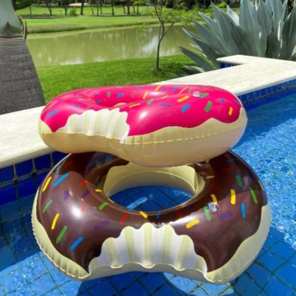 Imagem de Boia Cintura Redonda Inflável Donuts 114 cm Piscina Praia Dutetoys 