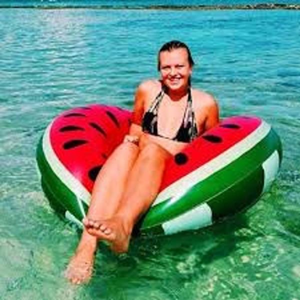 Boia Cintura Redonda Inflável Melancia 114 cm Adulto Praia Piscina Dutetoys Imagem de Boia Cintura Redonda Inflável Melancia 114 cm Adulto Praia Piscina Dutetoys