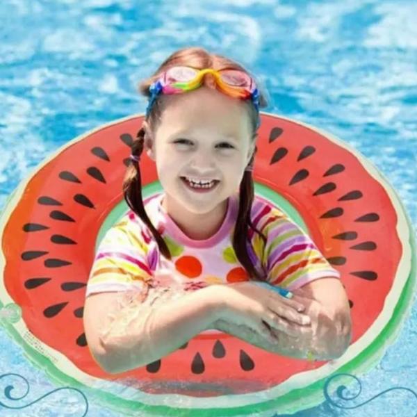 Imagem de Boia Cintura Redonda Inflável Melancia 60 cm Infantil Praia Piscina