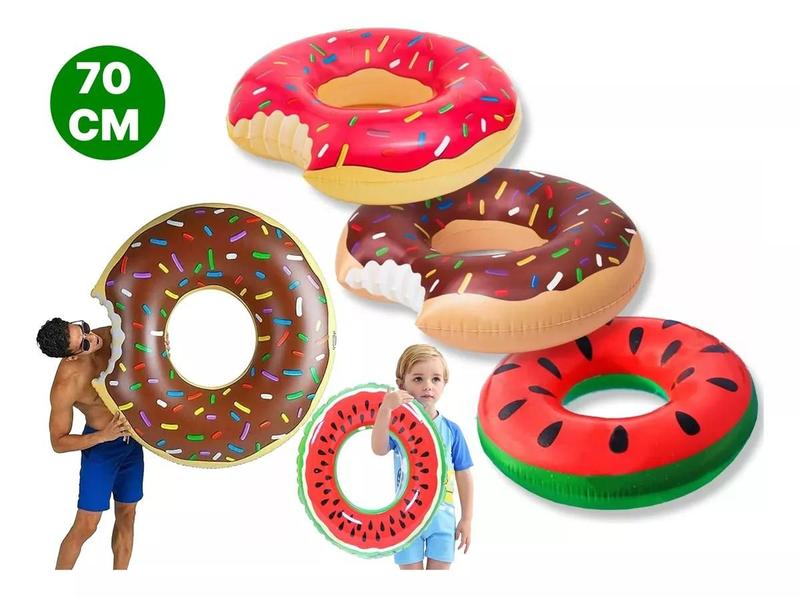 Imagem de Bóia Circular Donuts Melancia Redonda 70cm Infaltil - Snel