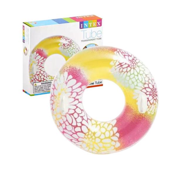 Imagem de Boia Circular Estampada Floral Inflável Grande 97 cm Intex