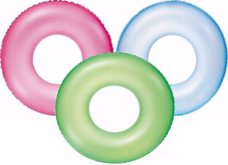 Imagem de Boia Circular Neon Transparente 51cm Kit 3 Unidades Bestway