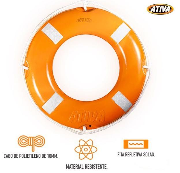Boia Circular Salva Vidas 60cm Classe III (1,8kg) - Ativa Náutica Imagem de Boia Circular Salva Vidas 60cm Classe III (1,8kg) - Ativa Náutica