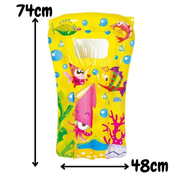 Imagem de Boia Colchão Bronzeador Inflável Criança Infantil Piscina Praia Flutuante 74x48cm