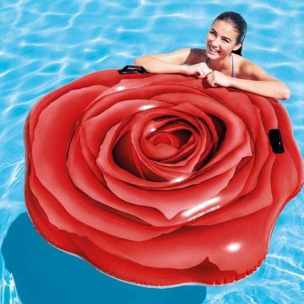 Imagem de Bóia Colchão Inflável para Piscina Rosa Vermelha Intex