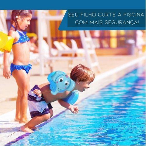 Imagem de  boia de braço infantil bichinhos sapo elefante inflavel piscina natação verão