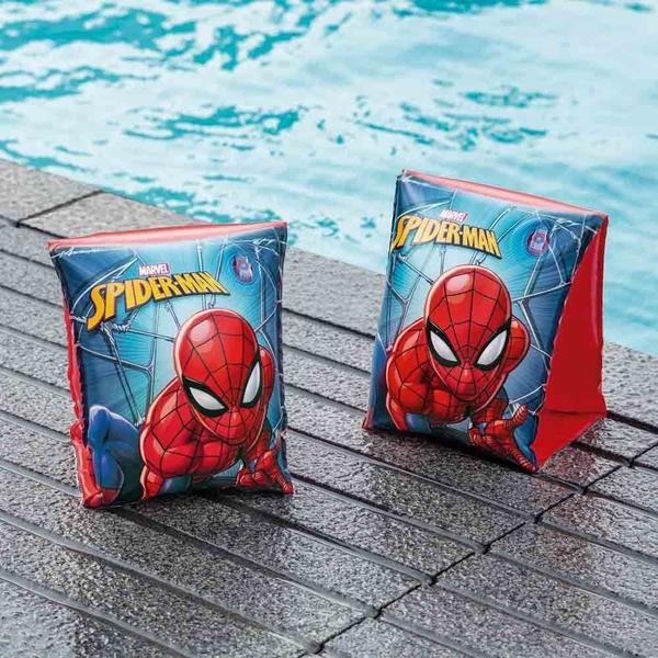 Imagem de Boia de braço infantil inflável Marvel Homem-Aranha até 20 kg para piscinas e praia pura diversão