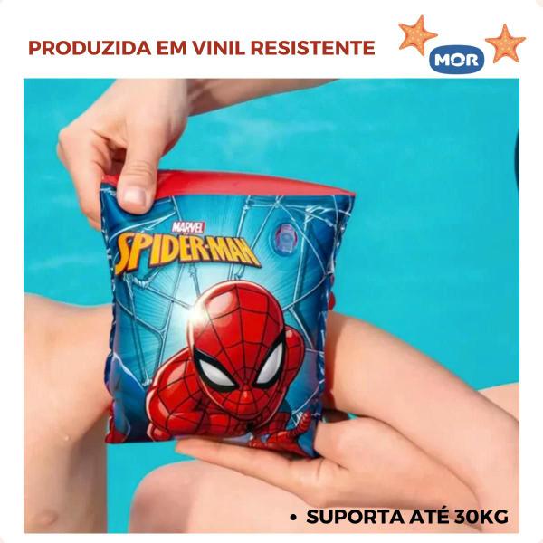 Imagem de Boia De Braço Inflável Infantil Homem Aranha Até 30 Kg Resistente Para Piscinas Praia Diversão