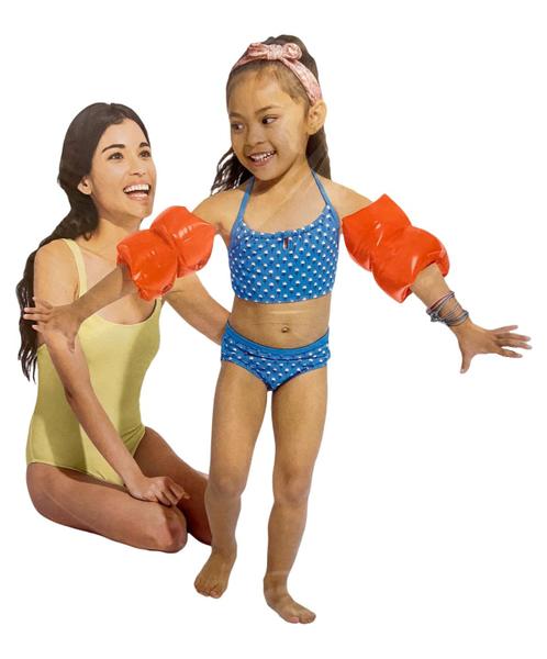 Imagem de Boia De Braço Laranja Flutuador Inflável Infantil 19cm Intex