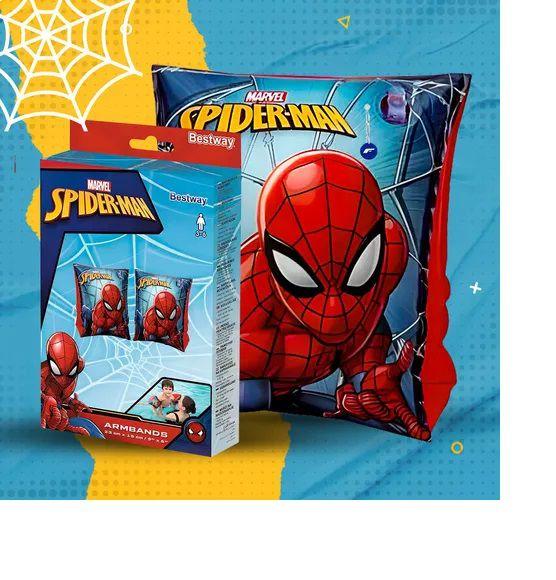 Imagem de Boia De Braço Para Criança Infantil Homem Aranha Marvel Boiar Flutuar Flutuação Natação Salva Vida