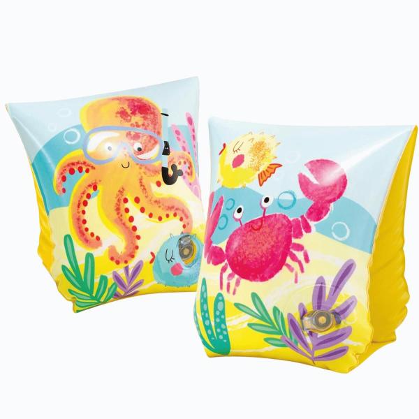 Imagem de Boia De Braços Infantil Peixinhos Flutuador Amarelo Intex