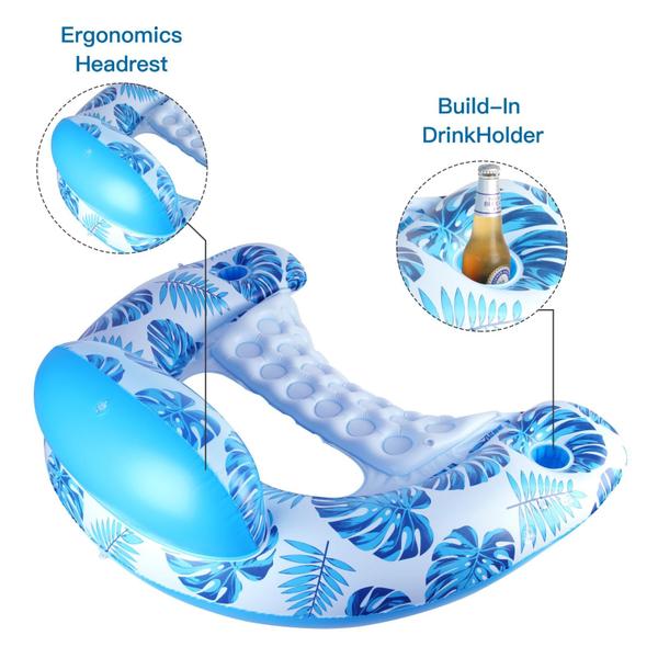 Bóia de piscina COOLCOOLDEE com dossel para adultos, tamanho XL Imagem de Bóia de piscina COOLCOOLDEE com dossel para adultos, tamanho XL