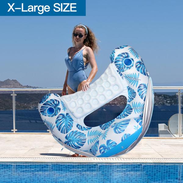 Bóia de piscina COOLCOOLDEE com dossel para adultos, tamanho XL Imagem de Bóia de piscina COOLCOOLDEE com dossel para adultos, tamanho XL