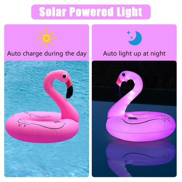 Imagem de Boia de Piscina Flamingo Tepoal Inflável com Luzes Solares