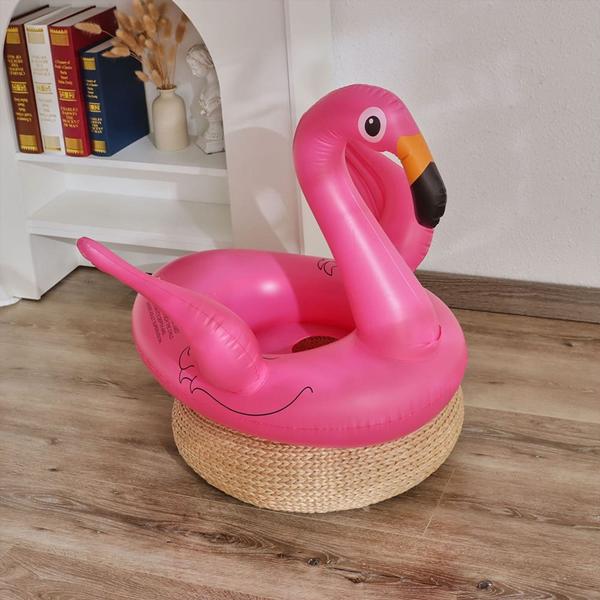 Imagem de Boia Flamingo Infantil Com Apoio Para Pernas Cadeirinha 60cm