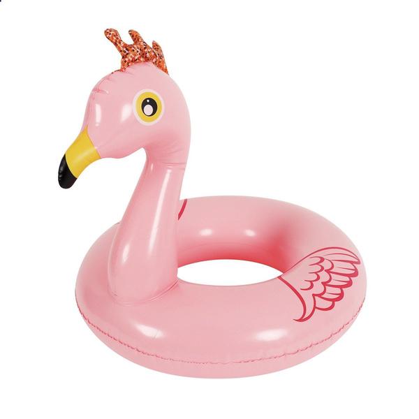 Imagem de Boia Flamingo Rosa 55cm Inflável Praia Piscina Infantil