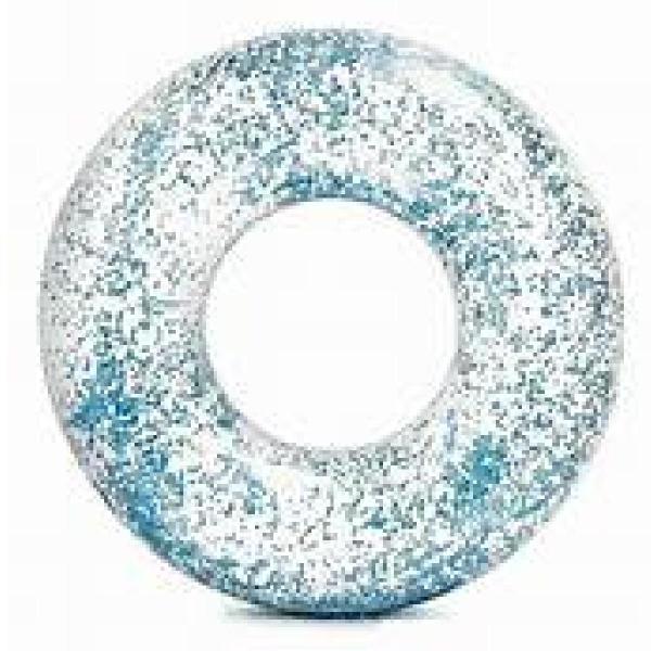 Imagem de Boia Glitter Inflável Circular Transparente Com 90 Cm