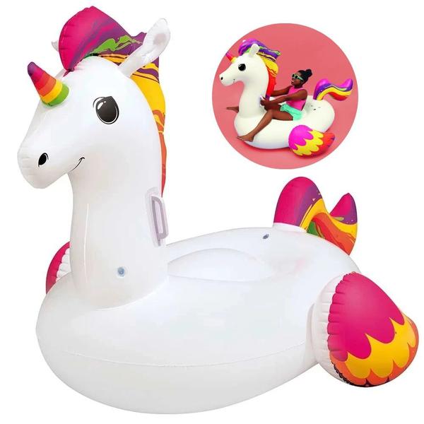 Imagem de Boia Grande de Unicornio Inflavel para Piscina 2,33 X 1,56 M  Mor 