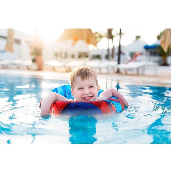 Imagem de Boia Infantil Circular para Piscina Praia Homem Aranha Inflável 56 cm - Etitoys