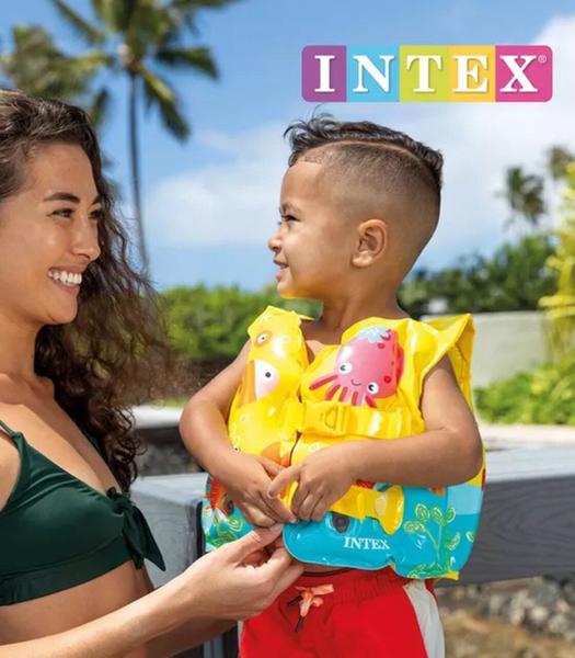 Imagem de Boia Infantil Colete Inflável Peixinhos Amarelo - Intex