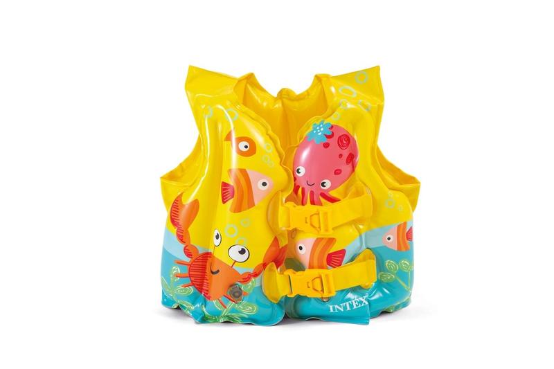 Imagem de Boia Infantil Colete Inflável Peixinhos Amarelo - Intex