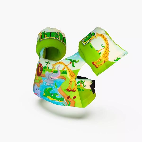 Boia Infantil Colete Salva Vidas Estampas Divertidas Safari - K&k Toys Imagem de Boia Infantil Colete Salva Vidas Estampas Divertidas Safari