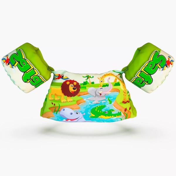 Boia Infantil Colete Salva Vidas Estampas Divertidas Safari - K&k Toys Imagem de Boia Infantil Colete Salva Vidas Estampas Divertidas Safari