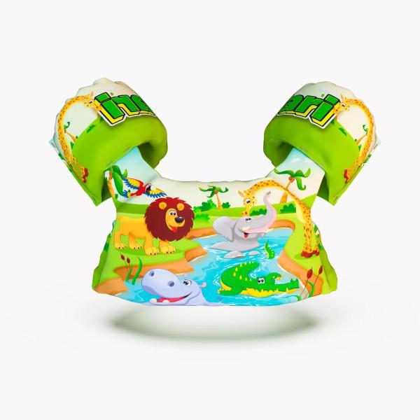 Boia Infantil Colete Salva Vidas Estampas Divertidas Safari - K&k Toys Imagem de Boia Infantil Colete Salva Vidas Estampas Divertidas Safari