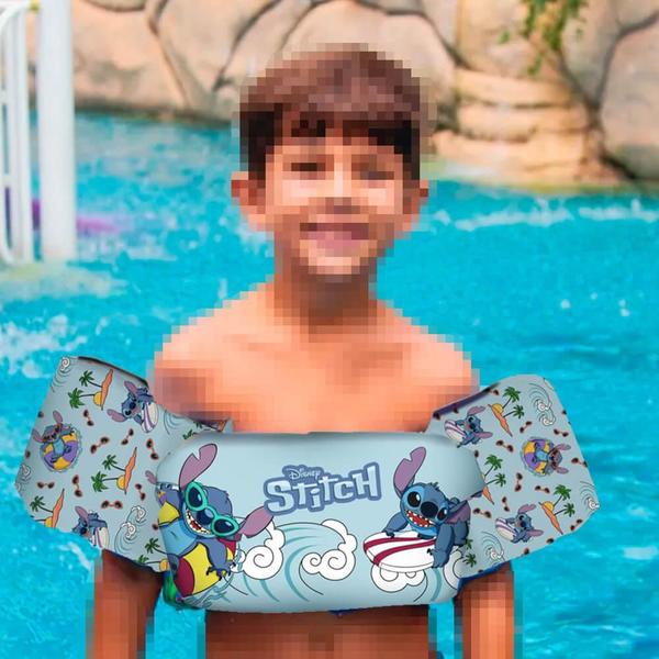 Imagem de Boia Infantil Colete Salva-Vidas Lilo e Stitch 25kg para Piscina - Etitoys