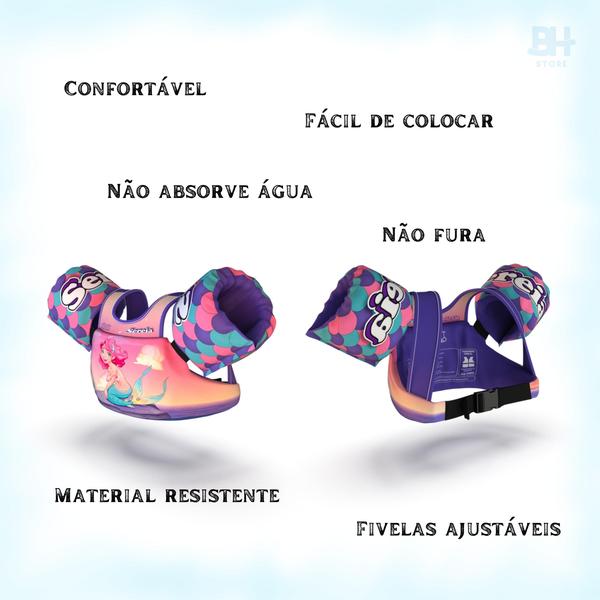 Imagem de Boia  infantil com colete salva vidas  estampas divertidas