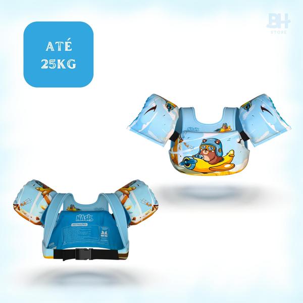 Boia infantil com colete salva vidas estampas divertidas - Nash Imagem de Boia infantil com colete salva vidas estampas divertidas