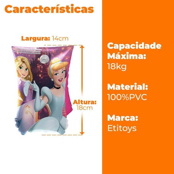 Imagem de Boia Infantil de Braço Princesas 20kg para Piscina - Etitoys