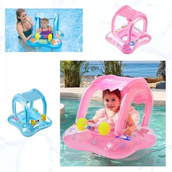 Imagem de Boia Infantil Inflável Com Cobertura Baby Float Para Piscina