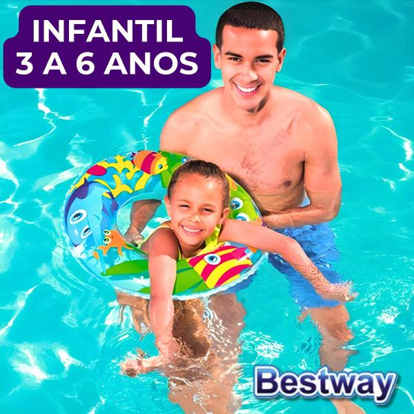 Imagem de Boia Infantil Inflável Crianças Proteção Piscina Praia 56cm