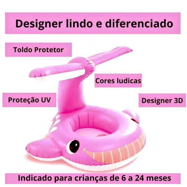 Imagem de Boia Infantil Inflavel Proteção UV Bebê Assento Fralda Menina Menino Compacta Cobertura 3D Praia Segurança Criança 