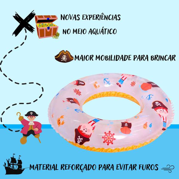 Boia Inflável Atrio ES294 Pirata 60Cm Circular de PVC Resistente a Furos Suporta Até 35Kg Imagem de Boia Inflável Atrio ES294 Pirata 60Cm Circular de PVC Resistente a Furos Suporta Até 35Kg