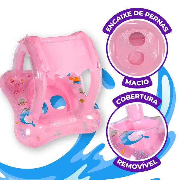Boia Inflável Bote Piscina Bebê Com Cobertura Infantil Praia - HUGBOX Imagem de Boia Inflável Bote Piscina Bebê Com Cobertura Infantil Praia