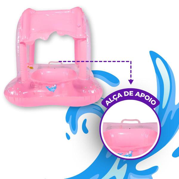 Boia Inflável Bote Piscina Bebê Com Cobertura Infantil Praia - HUGBOX Imagem de Boia Inflável Bote Piscina Bebê Com Cobertura Infantil Praia