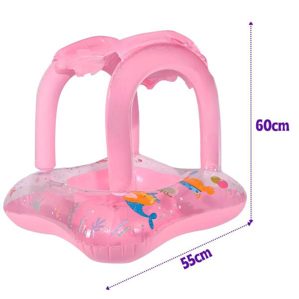 Boia Inflável Bote Piscina Bebê Com Cobertura Infantil Praia - HUGBOX Imagem de Boia Inflável Bote Piscina Bebê Com Cobertura Infantil Praia