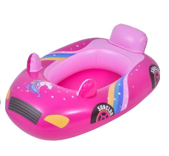 Imagem de Boia Inflável Carro Rosa Brinquedo Aquático Infantil 86x60cm