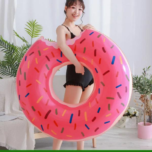 Imagem de Bóia Inflável Circular Donuts Melancia Redonda 90cm Gigante Adulto - Snel