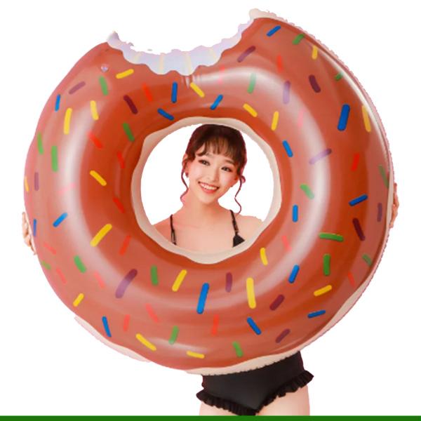 Imagem de Bóia Inflável Circular para Piscina Donuts Melancia 120cm Adulto - Snel