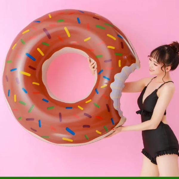 Imagem de Bóia Inflável Circular Para Piscina Donuts Melancia 80cm Infaltil -snel