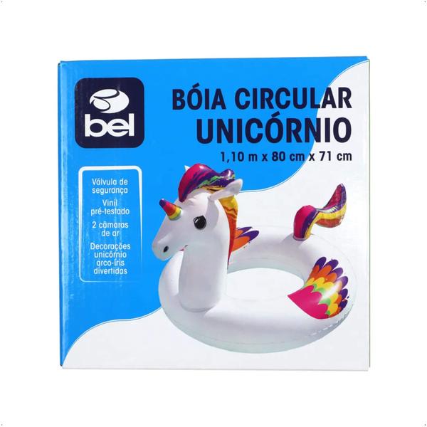 Imagem de Boia Inflável Circular Unicórnio - 1,10 m x 80 cm x 71 cm (P55) BEL 149900