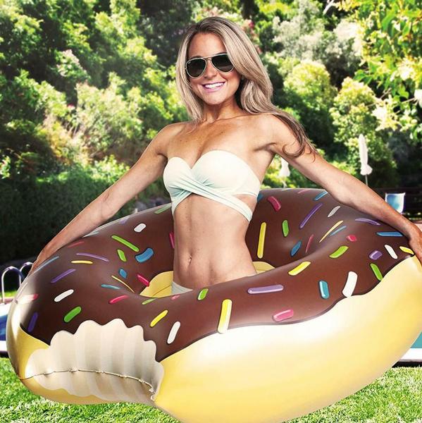 Imagem de Boia Inflavel Donut Gigante 120 Cm Rosquinha Rosa Marrom 